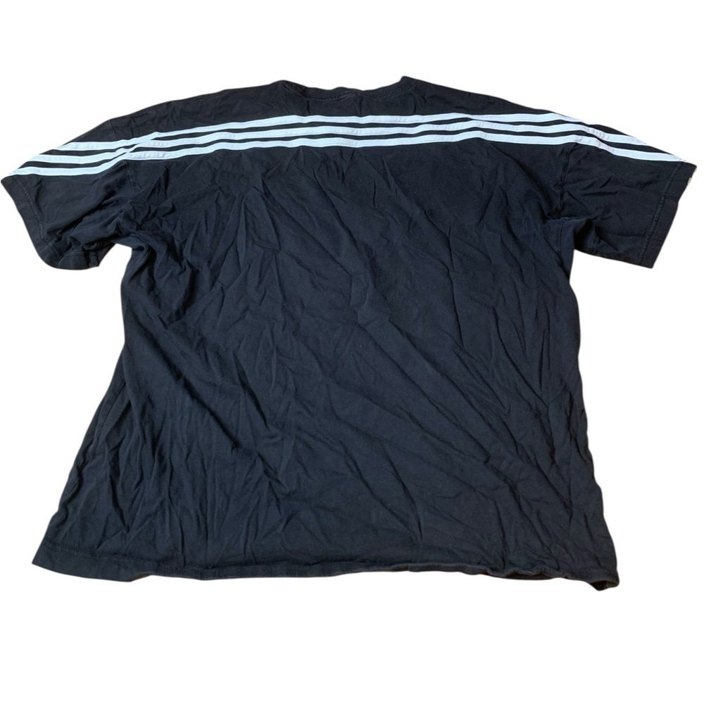 Adidas Black 3-Stripe Crewneck T-Shirt - Recycled Cotton - Size Large (L)